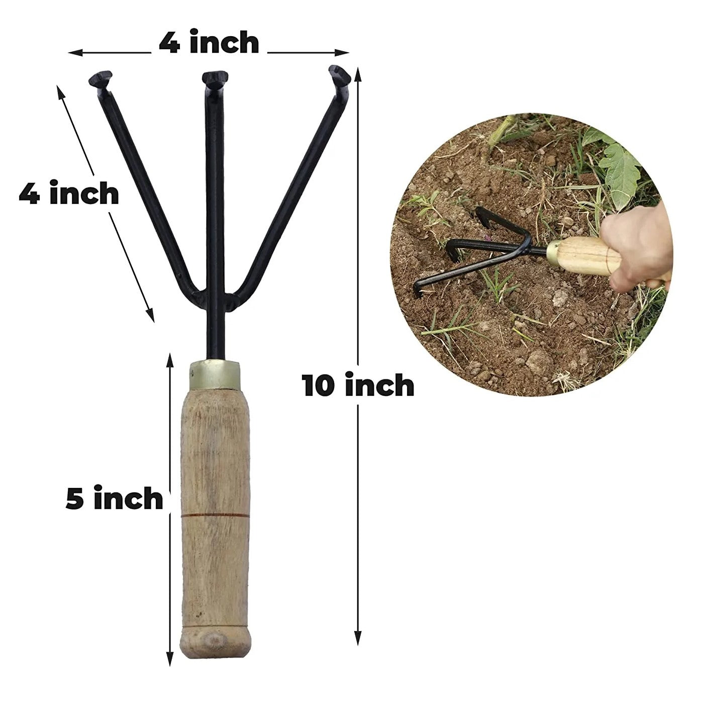 Wooden Durable Gardening Tool Set (7 pieces) inclusive of Scissors and Gloves