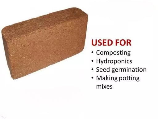 Cocopeat 650 gm Compressed  Block - Expands over 6 liters of Powder | Hydroponic Plants, Kitchen Gardening, Terrace Gardening for Indoor Plants and Outdoor Plants