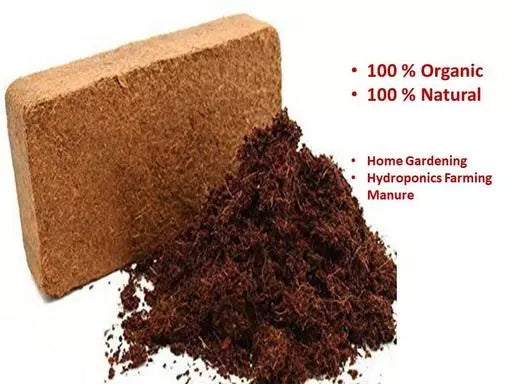 Cocopeat 500 gm Compressed  Block - Expands over 4 liters of Powder | Hydroponic Plants, Kitchen Gardening, Terrace Gardening for Indoor Plants and Outdoor Plants