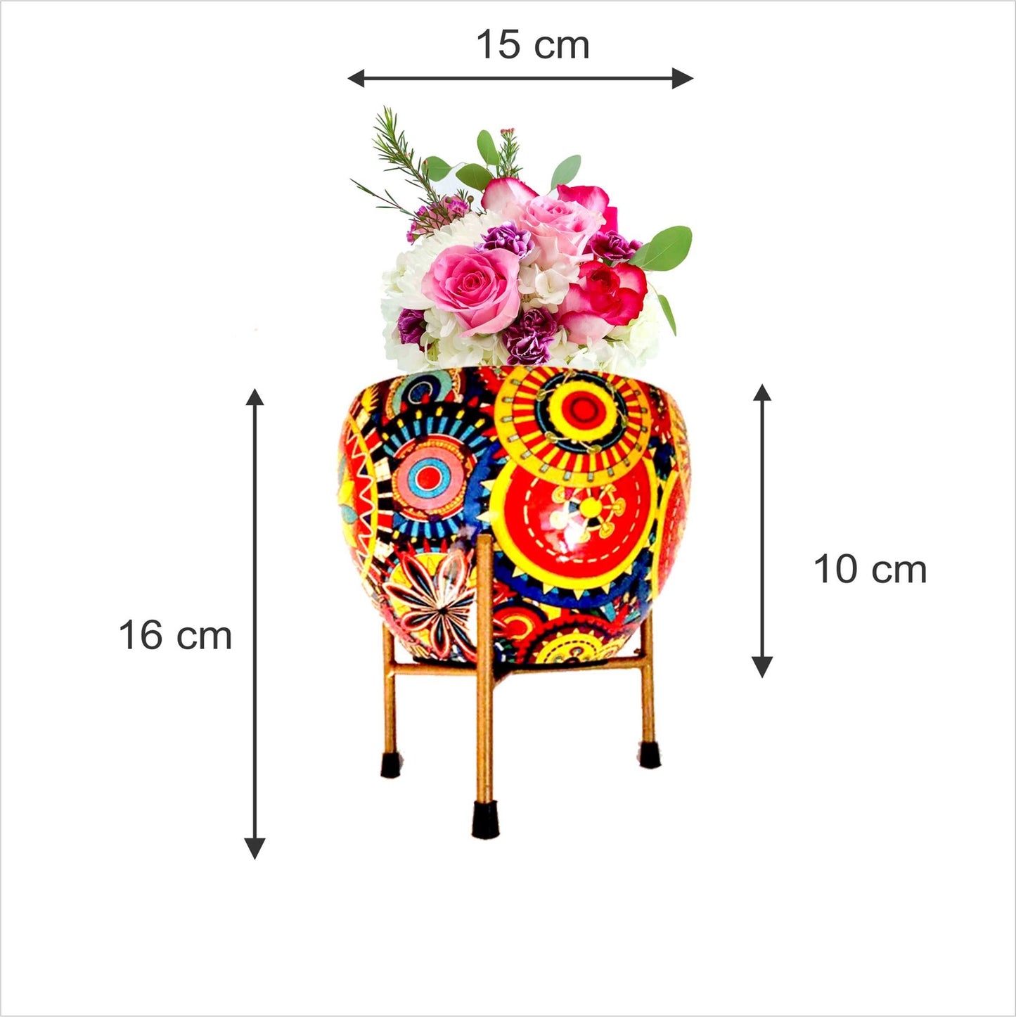 Metal Flower Vase Planter Pot For Plants, Home Decoration, Indoor Planter, Balcony Garden Decor