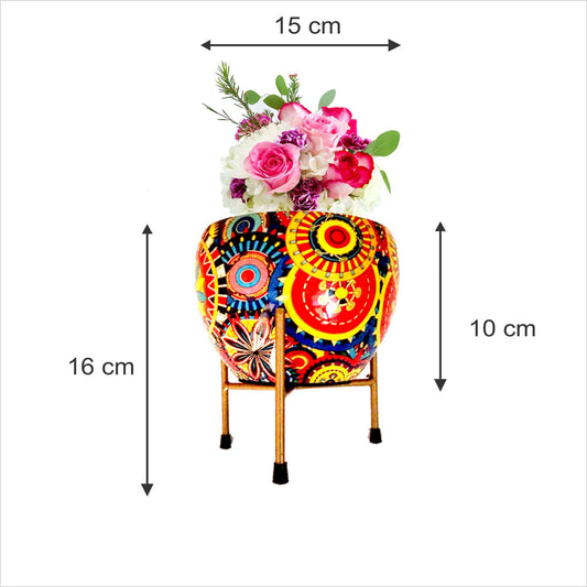 Metal Flower Vase Planter Pot For Plants, Home Decoration, Indoor Planter, Balcony Garden Decor