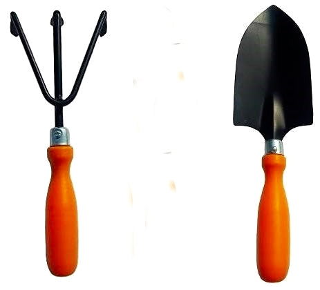 Premium Hand Trowel & Hand Cultivator Set ( Plastic Handles)