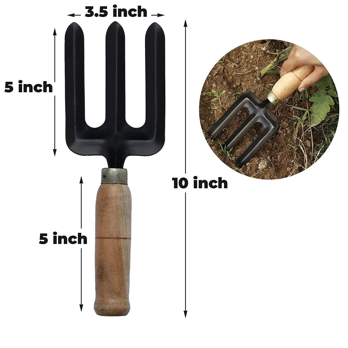 Wooden Durable Gardening Tool Set (7 pieces)  inclusive of Scissors and Gloves